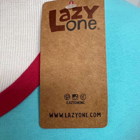 Lazy One Flamingo Graphic sleep Tee - Blue and Pink - Picture 4 of 6